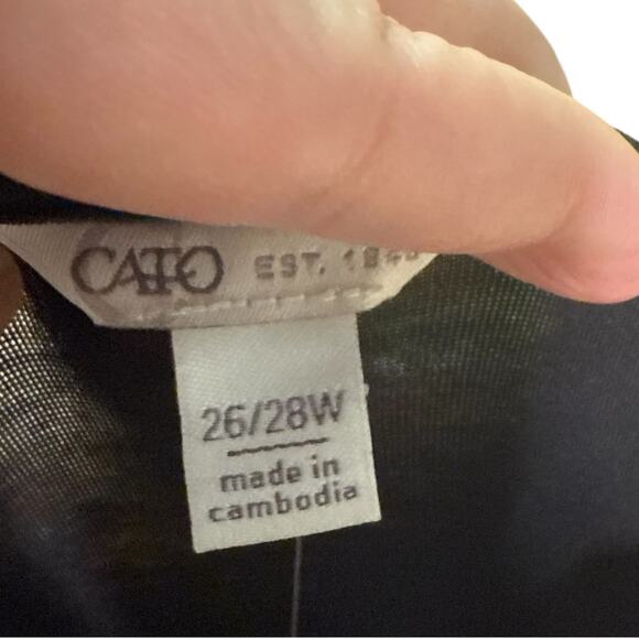 CATO Chiffon Trim Dress Tank Top Size 26/28 in Black - Picture 9 of 9